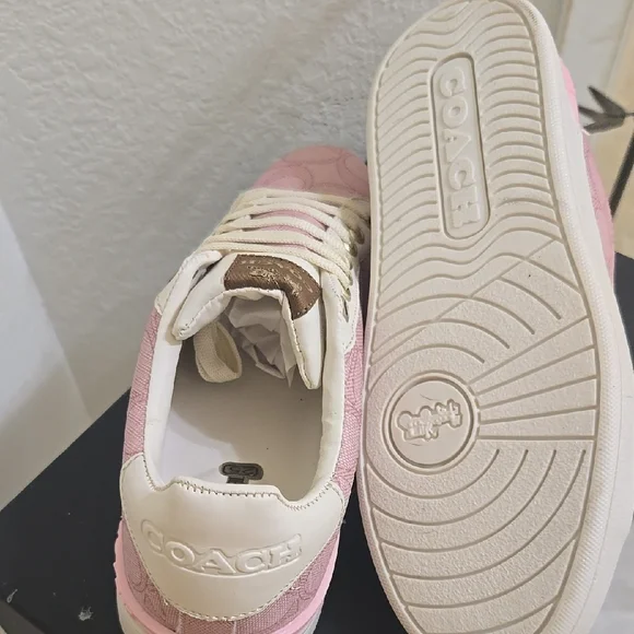 Coach Pink and White Women's Sneakers - Picture 2 of 4